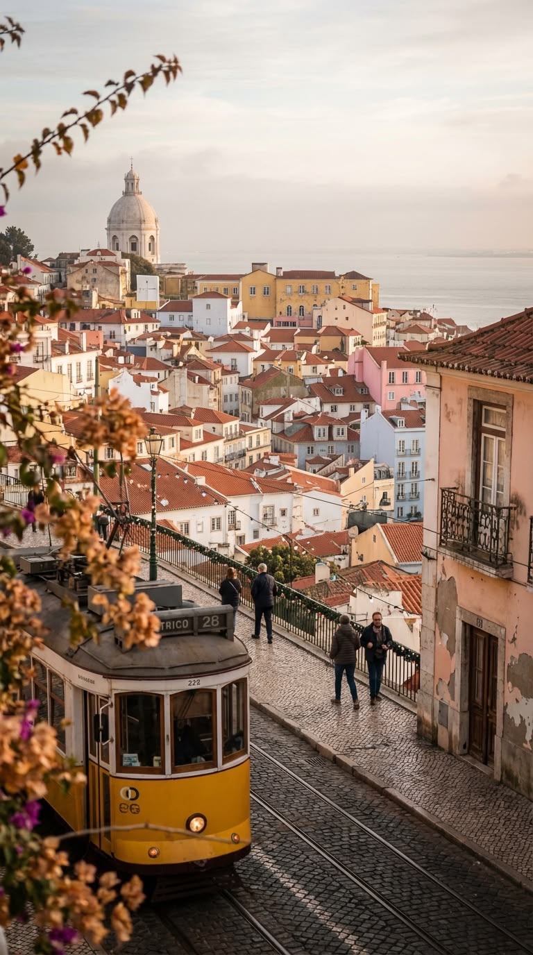 Rincón de Alfama con casas antiguas
